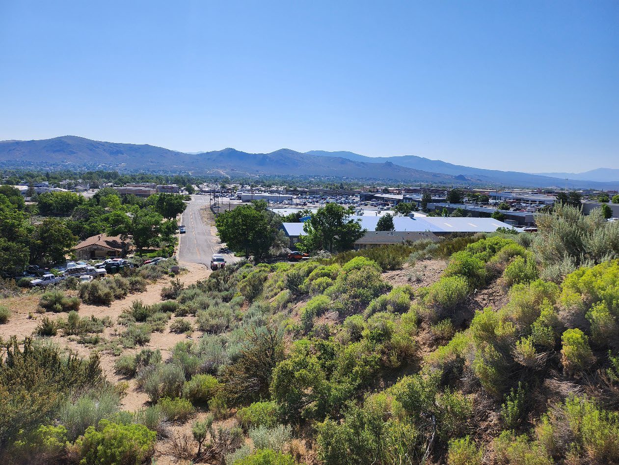 A view of the mountains from above.