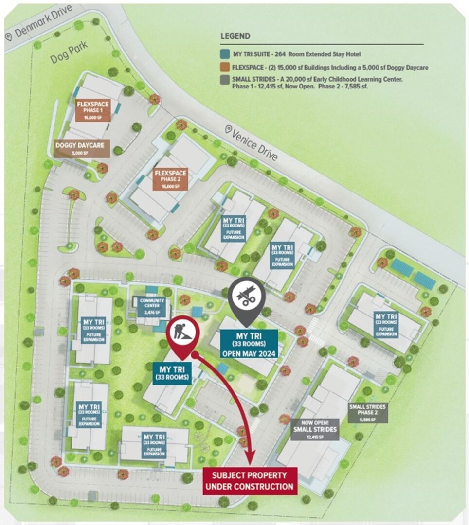 A map of the location of the new facility.