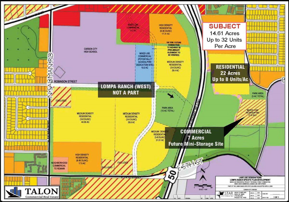 A map of the area with different colors and numbers.